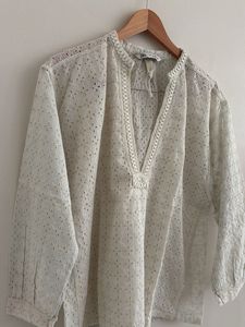 Zara Eyelet Blouse