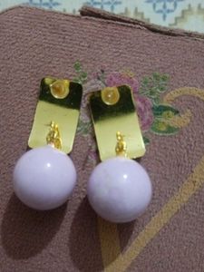 Vintage Gold &amp; Purple Orb Earrings
