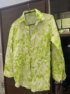 Green Floral Print Shirt