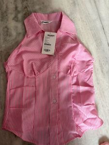 Striped Halter Corset Top