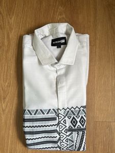 Black And White Geometrical Tribal Pattern Shirt