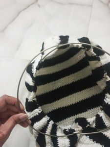 Striped Crochet Bag Not Used Only Handmade