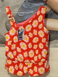 Red Floral Top