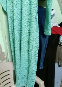 Mint Green Lace Long Sleeve Dress