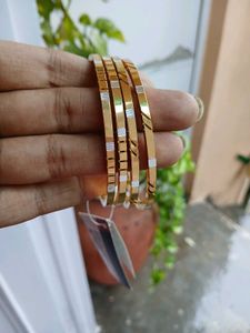 4 Golden Bangles Artificial