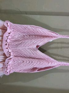 Pink Crochet &amp; Tulle Dress