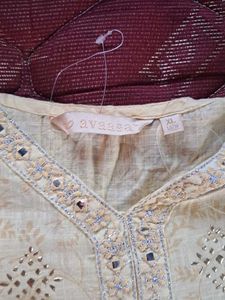 Elegant Beige Embroidered Anarkali
