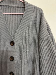 Cozy Gray Knit Cardigan