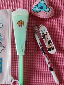 BTS BT21 Pouch, pen, fan &amp; hair accessory.
