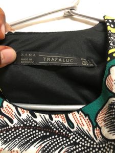Zara Mini Green Printed Dress