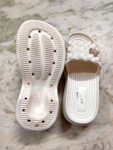 Stylish White Platform Slides