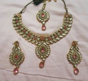 Heavy Kundan Pink Diamond Set