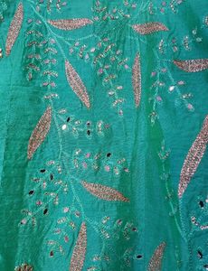Sea Green Glass Work Embroidery Pretty Dress