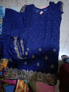 Elegant Blue Embroidered Salwar Suit