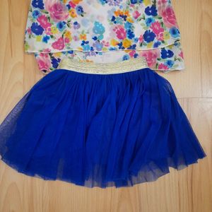 beautiful tutu skirt floral top birthday party dress for 2-4 yr old