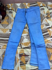 Blue Flare Leg Trousers