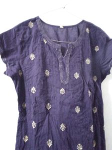 Dark Purple Straight Kurta