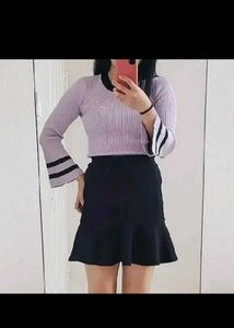 Bell Sleeve Ribbed Knit Top- Size S