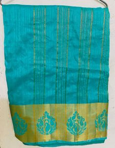 Green Colour Fancy Saaree With Blouse