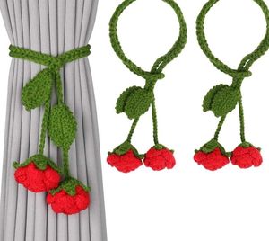 Crochet Rose Curtain Tiebacks