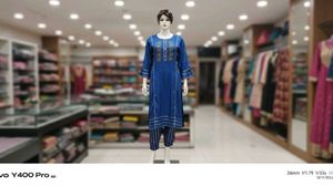 Elegant Blue Embroidered Kurta Set