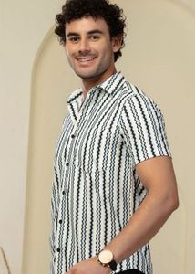 Half Slevves Men Opaque Shirt Brand New