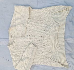 Cream Knit Off-Shoulder Top