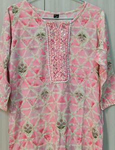 Pink Printed Kurta