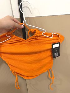 Trendy Orange Halter Top