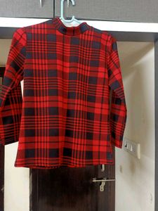 NEW SHEIN Red Checks Top