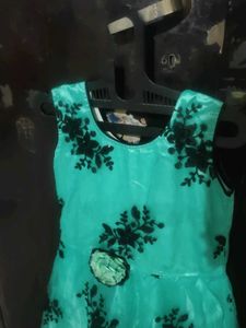 Green Floral Girls Dress