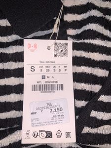 Zara Striped Knit Polo Top