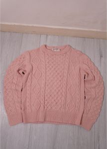 Pink Cable Knit Sweater