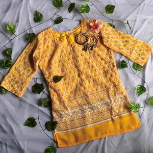 Yellow Embroidered Kurta Set⚜️✨