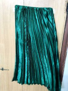 Emerald Green Pleated Skirt