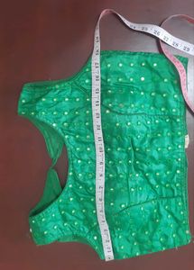 Green Embellished Blouse - Padded