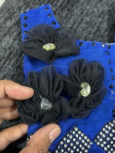 Blue Party Wear soft Net Dress