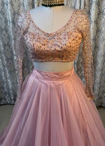 Pink Sequin Lehenga Choli