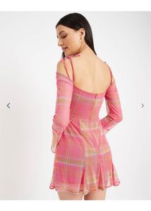 Pink Plaid Mini Dress