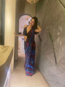 (Can Bargain)Backless Top And A Saree Combo