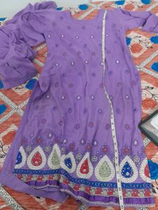 Embroidered Purple Kurta