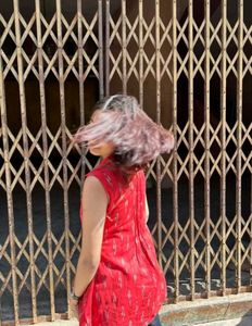 Red Sleeveless Casual Dress