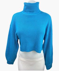 Turtleneck Cropped Long Sleeve Pullover Jumper