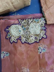 Embroidery Party Wear Saree With Blouse-peticoat
