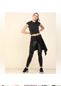 PUMAWomen Self Design Round Neck Black, Grey T-Shi