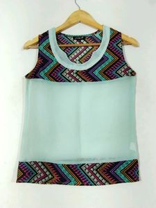 Multicolour Printed Sleeveless Top (Women)