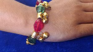 Cristal With Ghughri (Green &amp; Maroon)