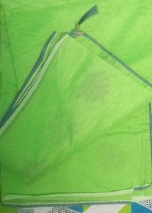 Fluorescent Cotton Green Saree