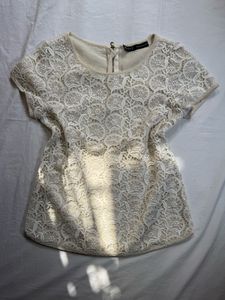 Zara White Lace Top