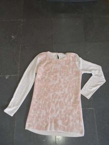 White Sweater Fabric Long Till Knee Tshirt
